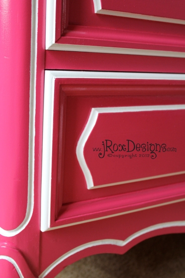 Custom Painted French Provencal Dresser Detail by jRoxDesigns